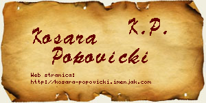 Kosara Popovicki vizit kartica